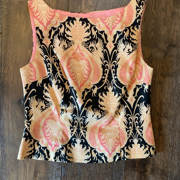 Trina Turk Sleeveless Top Damask Tank - Picture 12 of 13